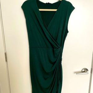 Hunter green wrap dress.